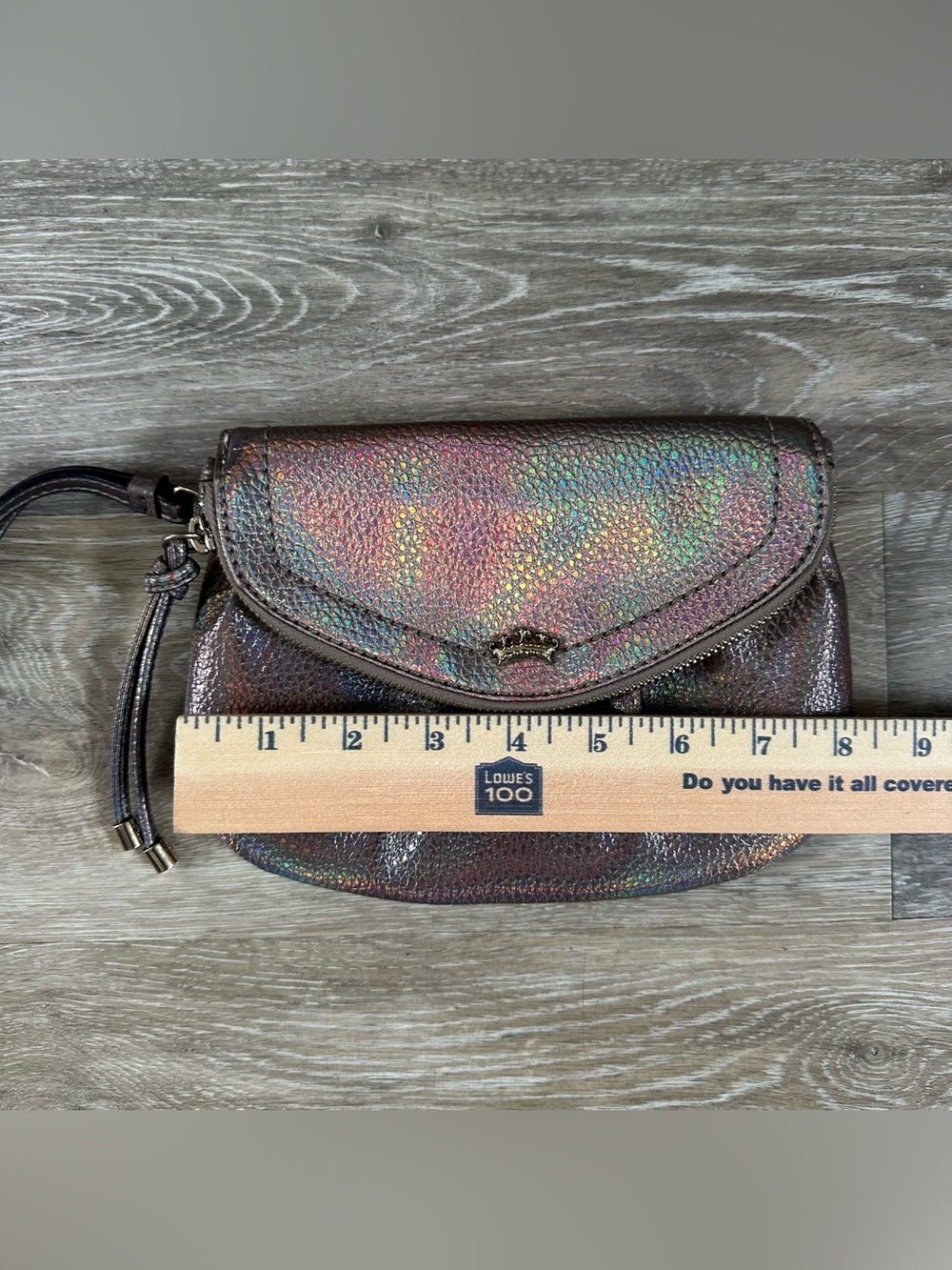 Pewter Rainbow holographic juicy couture clutch bracelet purse - Picture 4 of 7